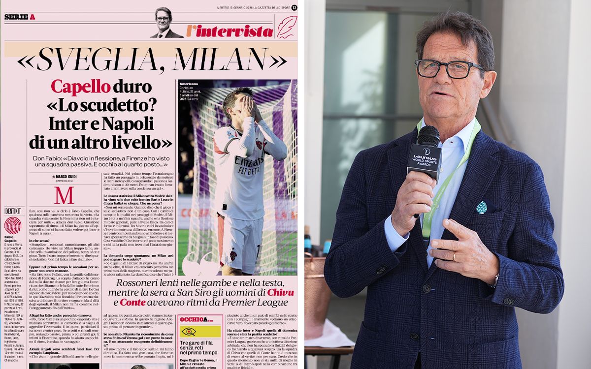 'Slowing down' - Capello voices top four worries and makes Pulisic-Ronaldo comparison