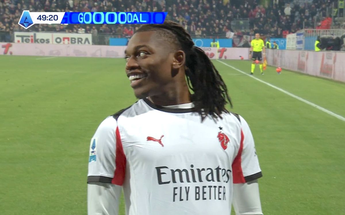 Watch: Leao gives Milan the lead against Cagliari from Rabiot assist