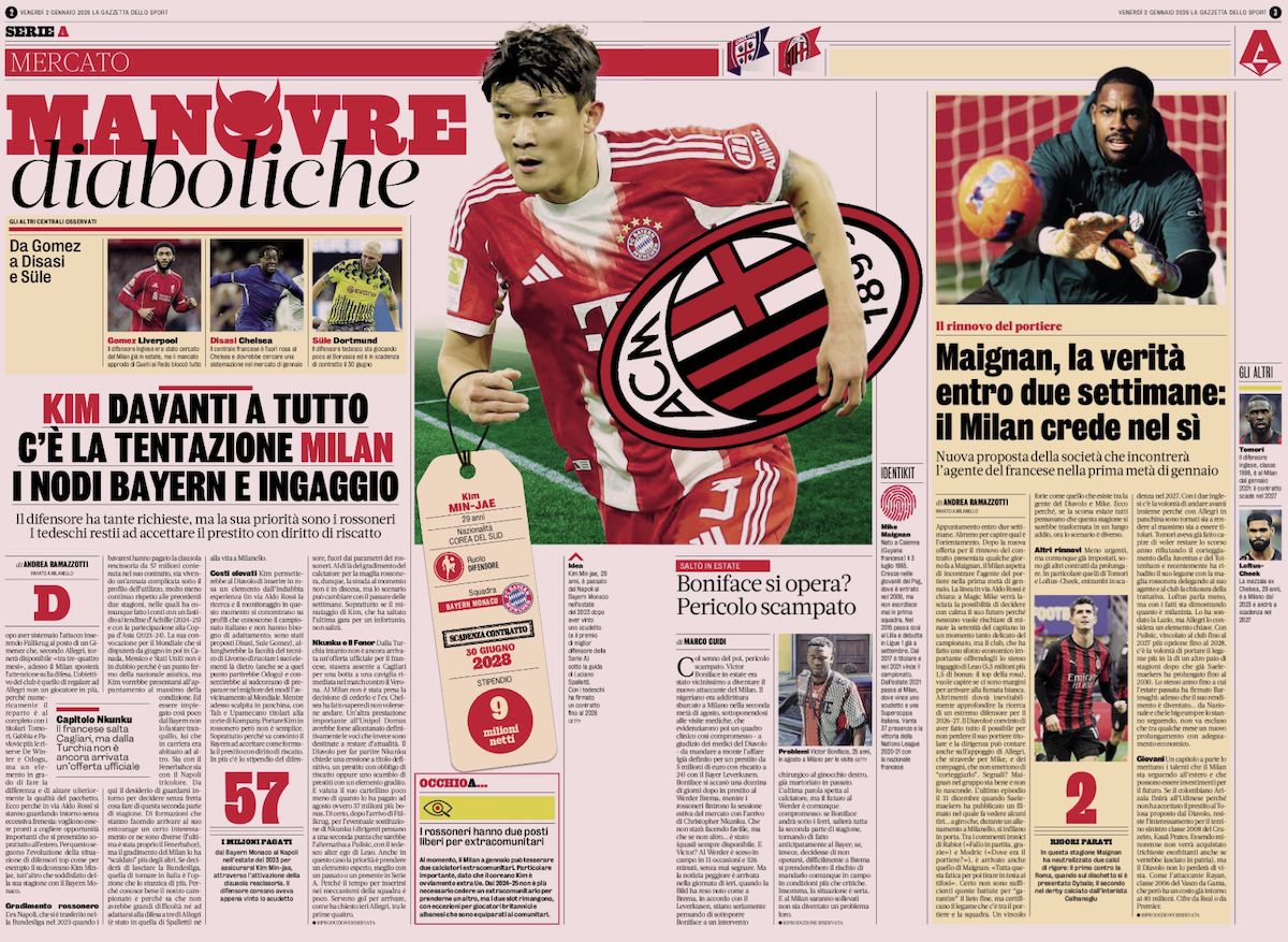 la gazzetta dello sport 2 January