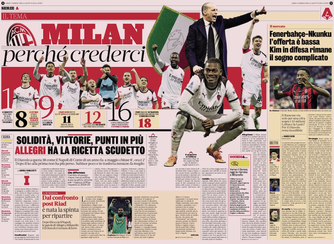 gazzetta dello sport 5 january