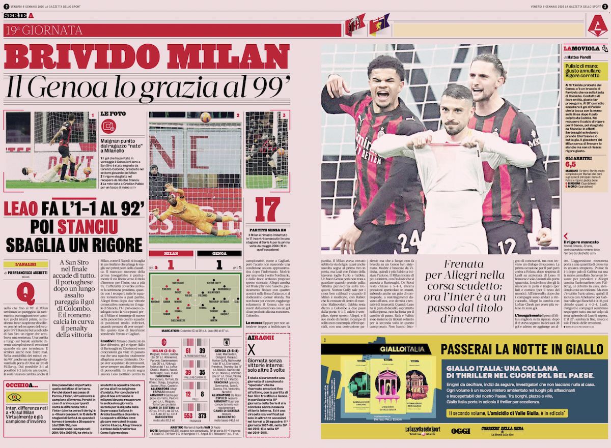 gazzetta dello sport 9 january