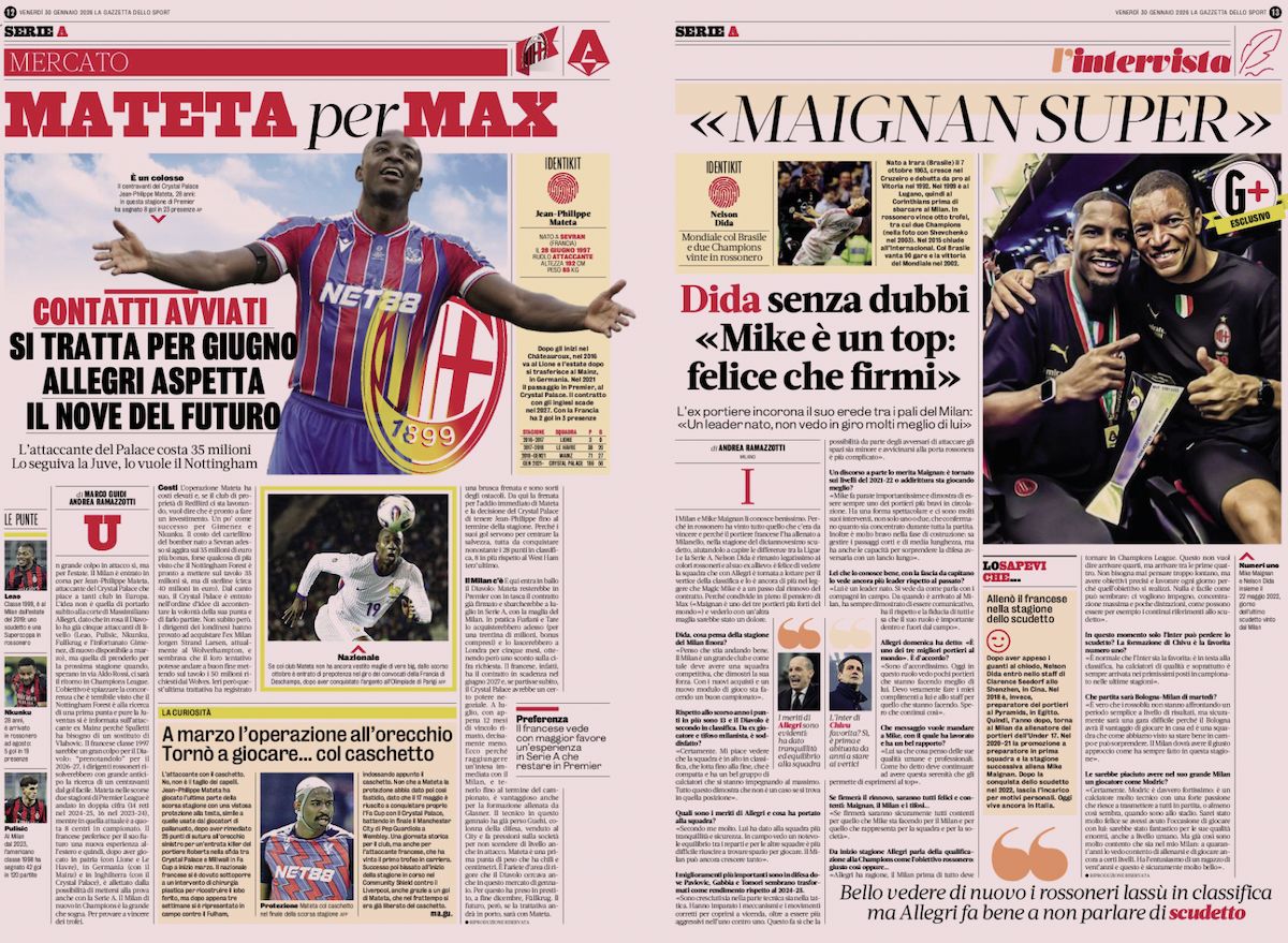 la gazzetta dello sport 30 january