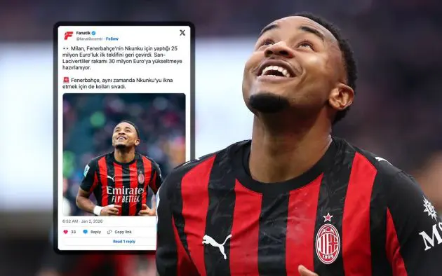 Christopher Nkunku of AC Milan