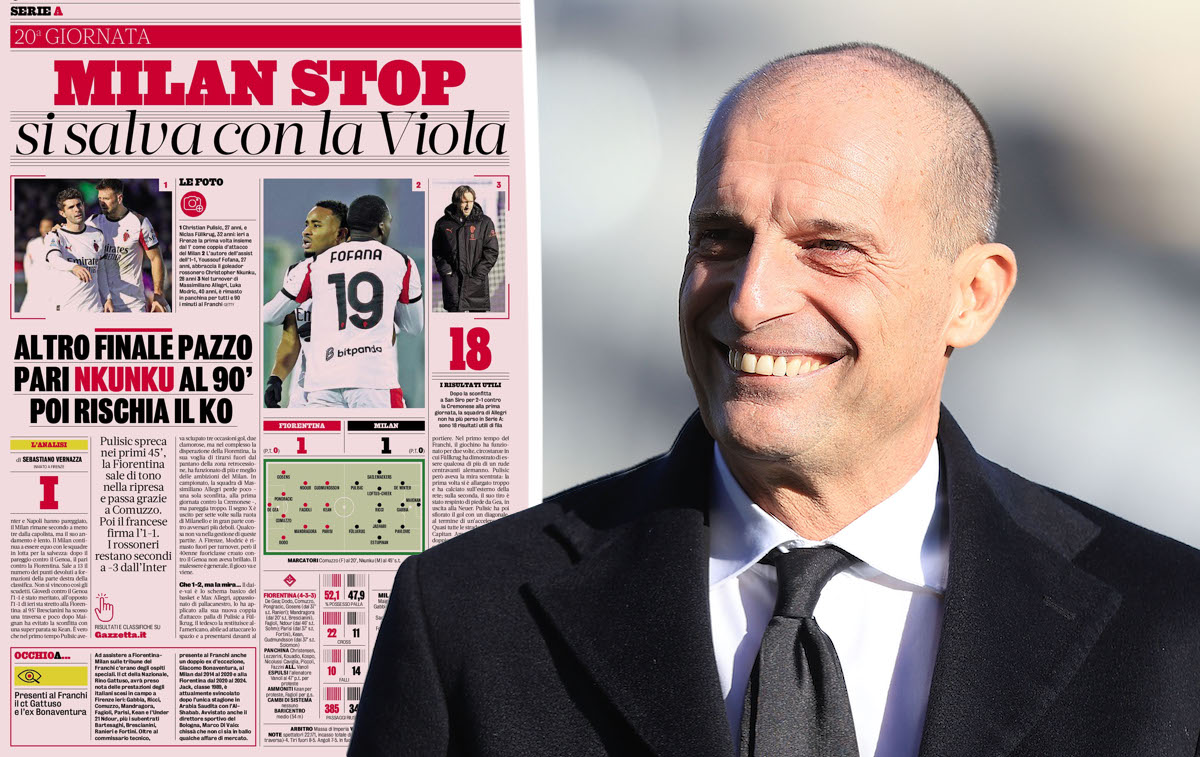 GdS: ‘Milan halted’ – similar issues emerge with 13 points dropped against struggling teams