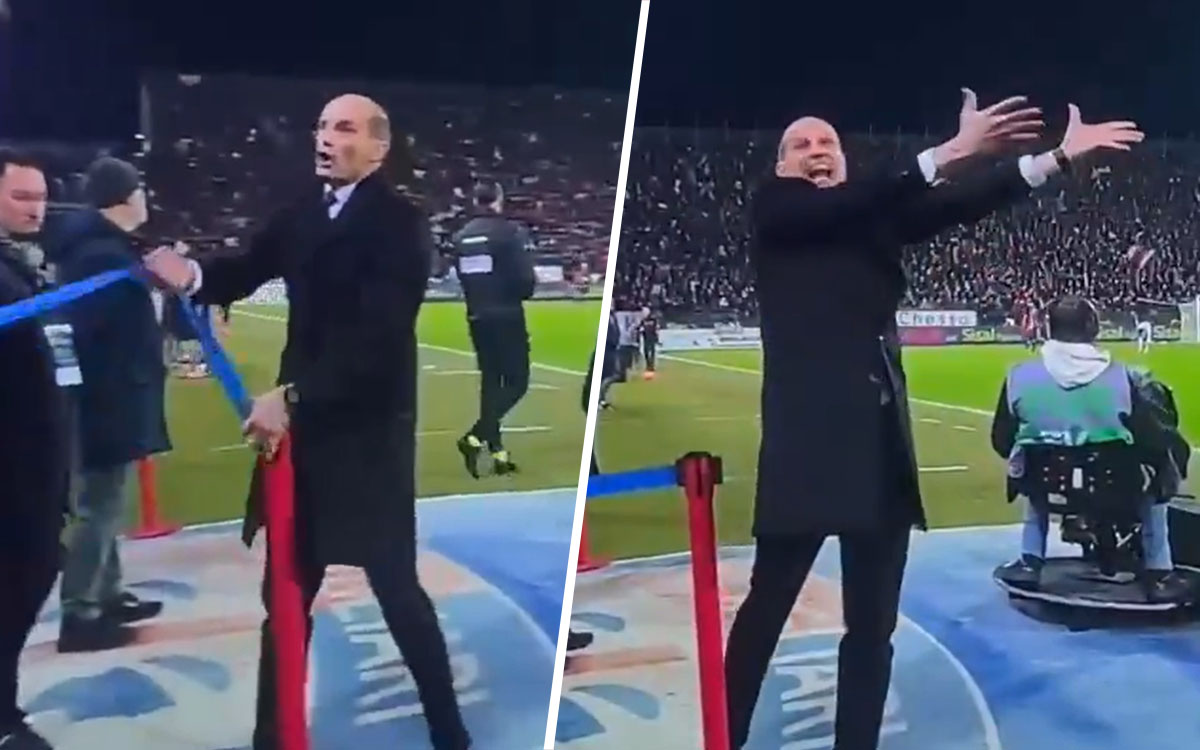 Watch: Why Allegri was furious just seconds before full-time in Cagliari vs. Milan