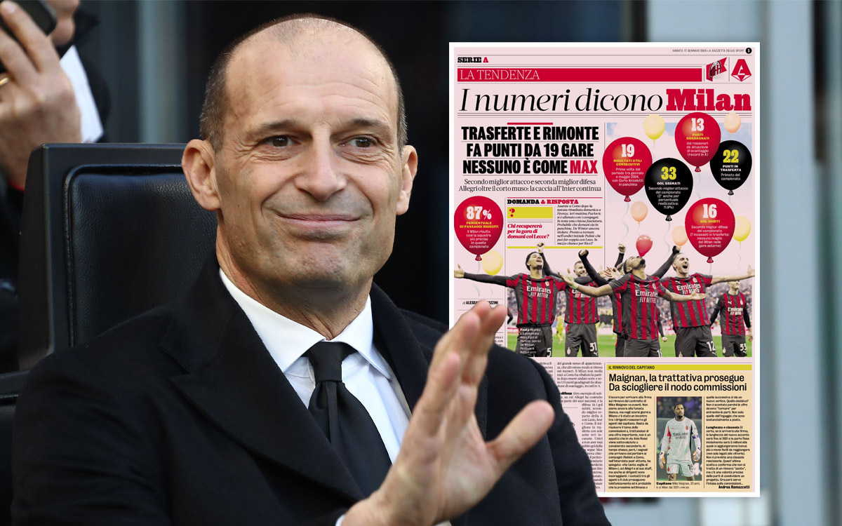 GdS: Numbers overwhelmingly positive as Allegri has 'devilish' plan in Scudetto race