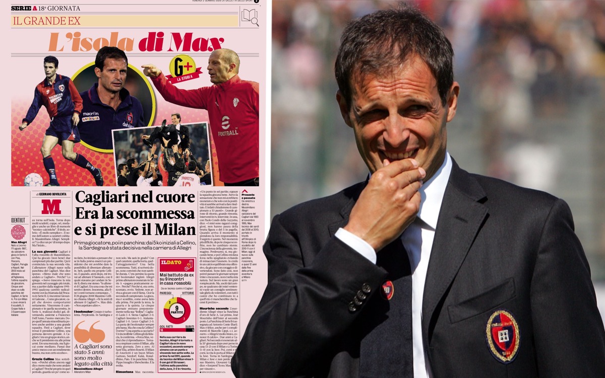 GdS: ‘Thank goodness I went to Cagliari’ – Allegri returns to where he made his name