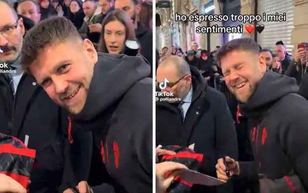 Niclas Fullkrug laughs fan