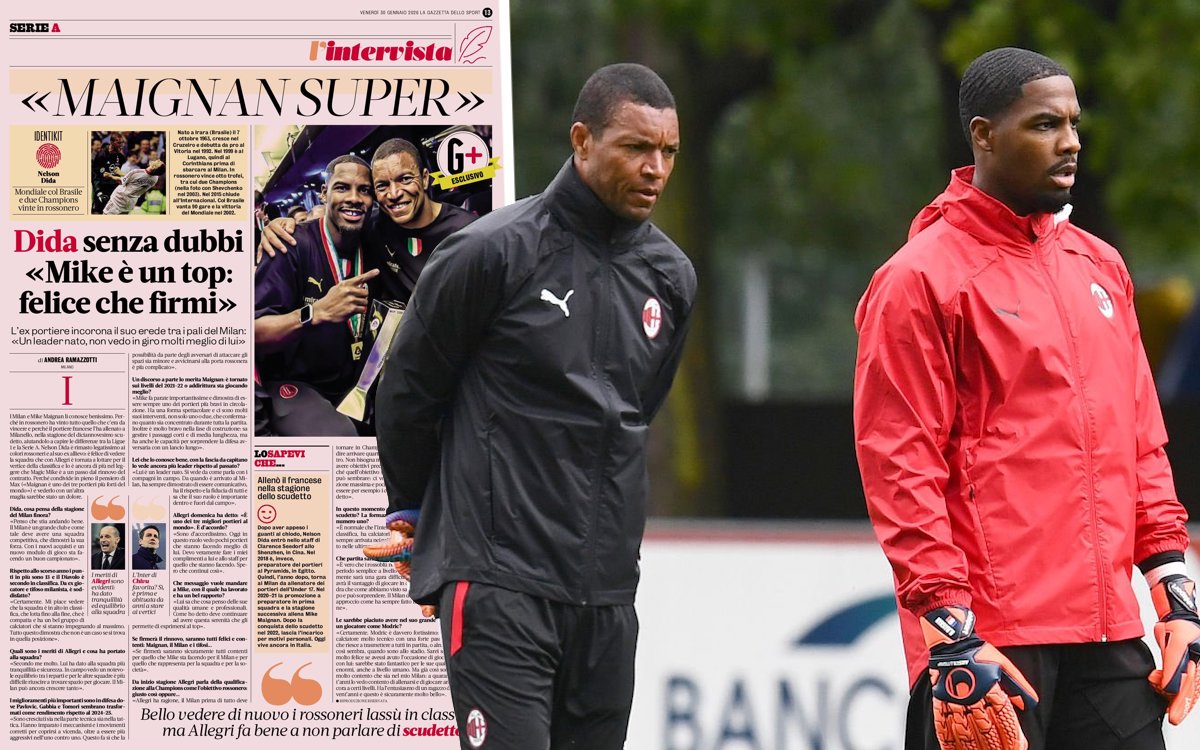 Dida praises Milan's recovery and expresses delight over Maignan renewal: "One of the best"