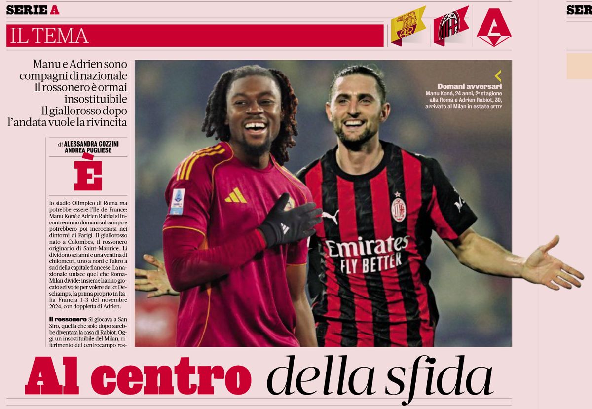 GdS: Battle of the French midfielders as Milan and Roma prepare for crucial clash