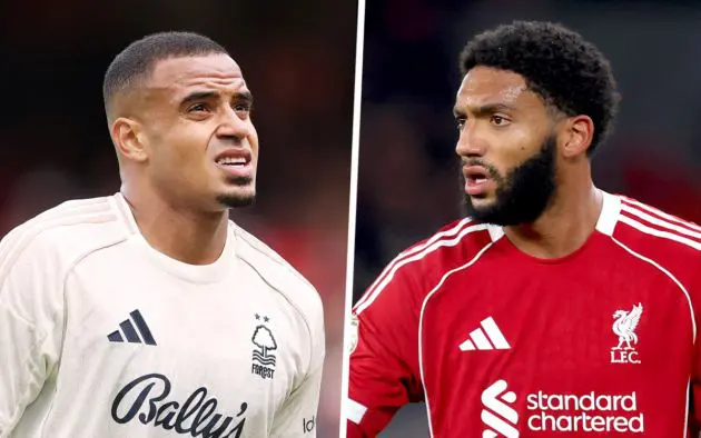 Joe Gomez of Liverpool, Murillo of Nottingham Forest