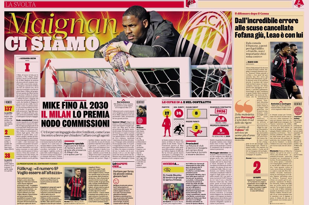 Maignan gazzetta on renewal January 10