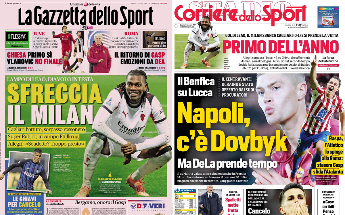 Gallery: ‘First of the year’, ‘Super Rabiot’ – Today’s front pages in Italy