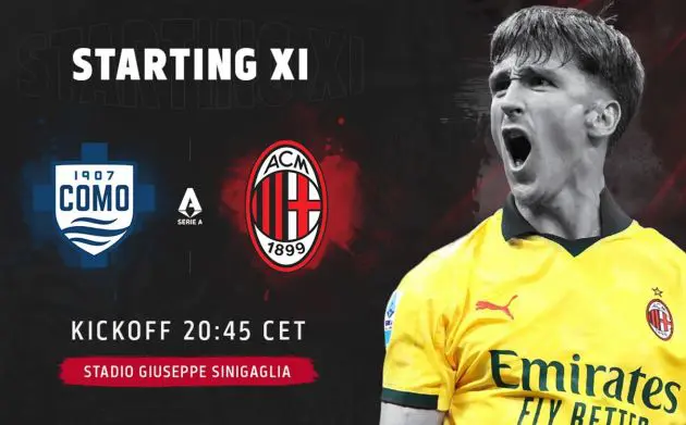 como ac milan official starting xis