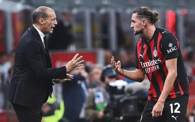 Allegri Rabiot touchline