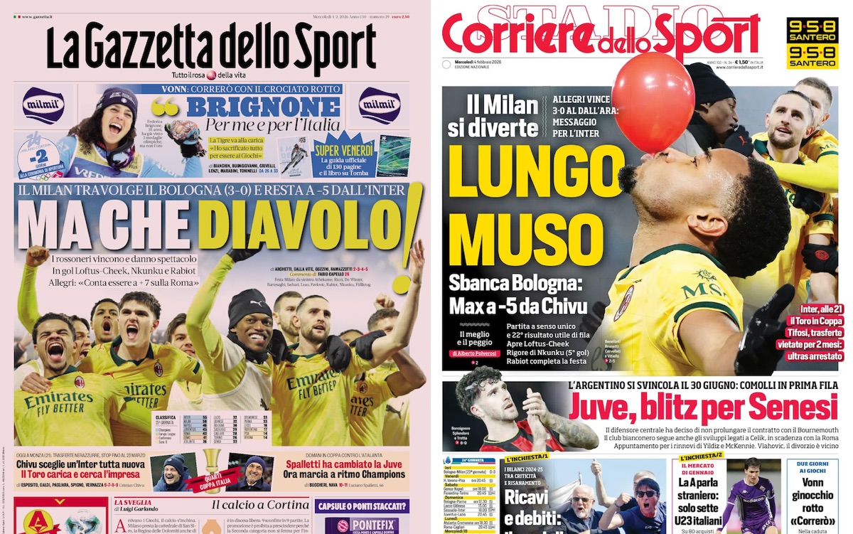 Gallery: ‘Super Diavolo, ‘A Scudetto-worthy show’ – Today’s front pages in Italy