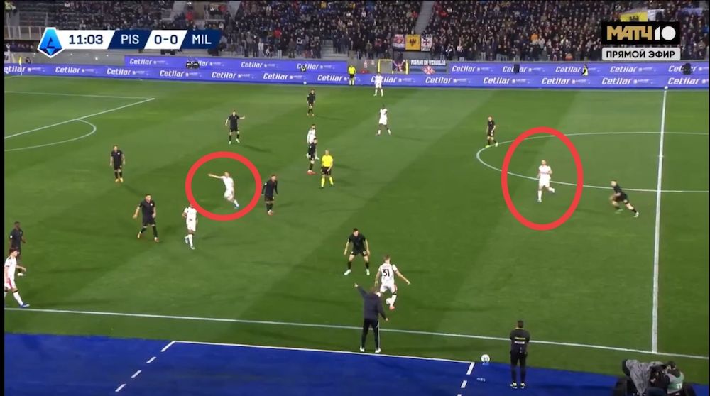 tactical analysis pisa 1-2 ac milan