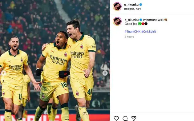 Nkunku Instagram Bologna