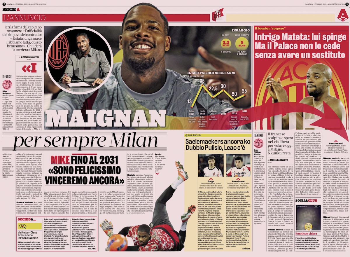 la gazzetta dello sport 1 february