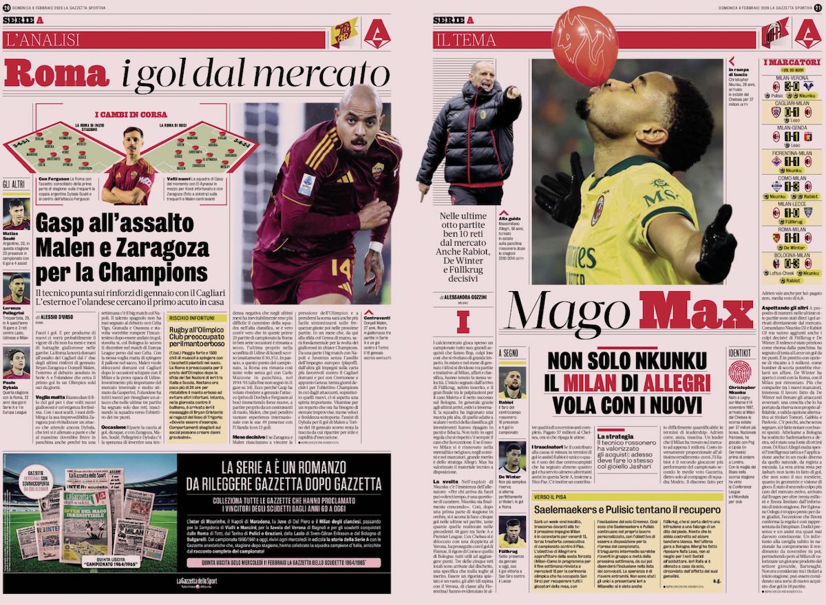 la gazzetta dello sport 8 february