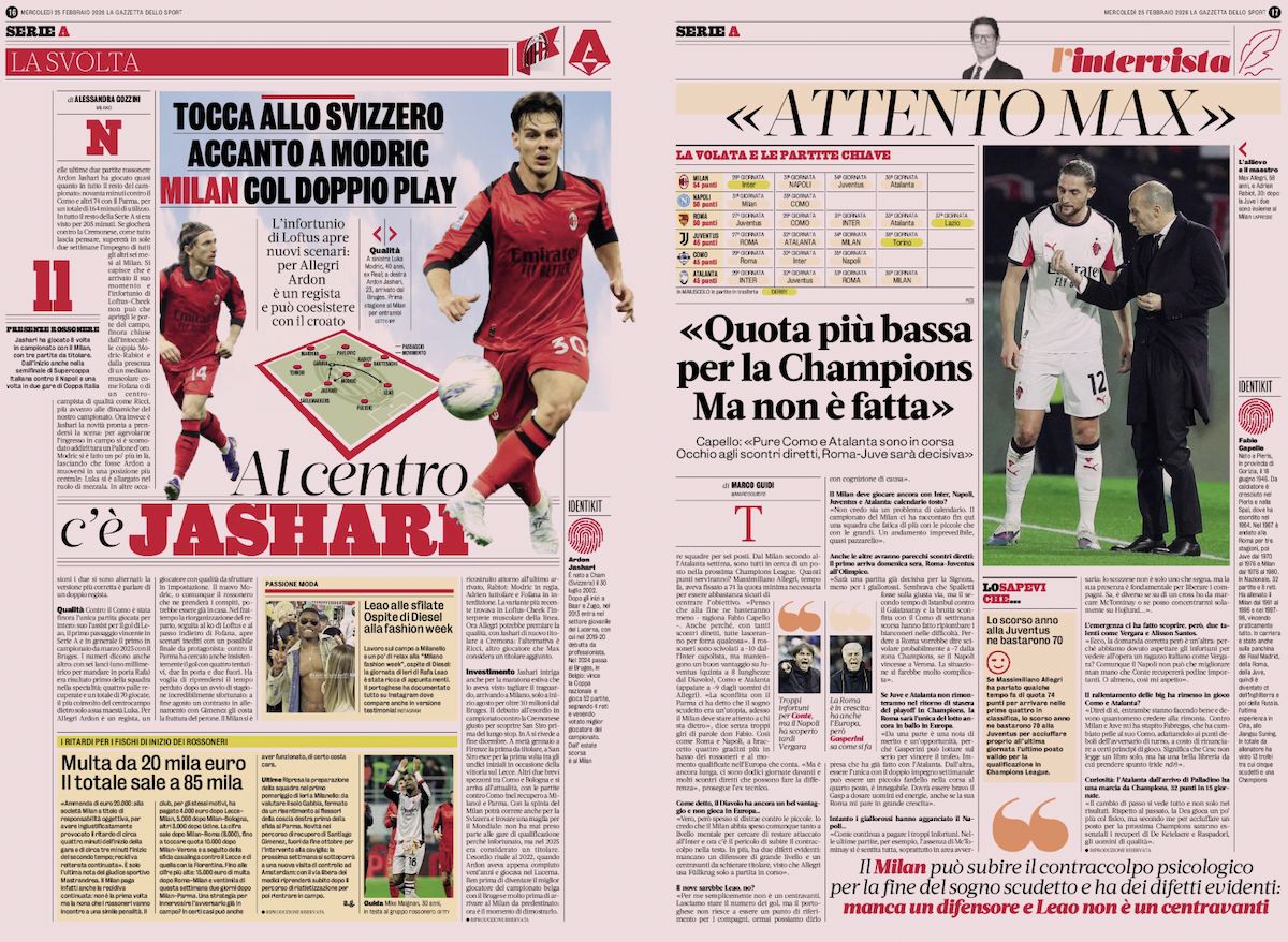 la gazzetta dello sport 25 february