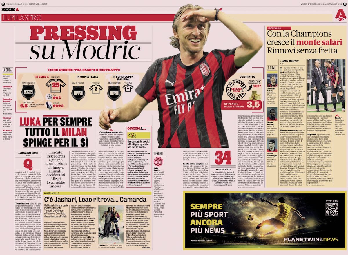 la gazzetta dello sport 27 february