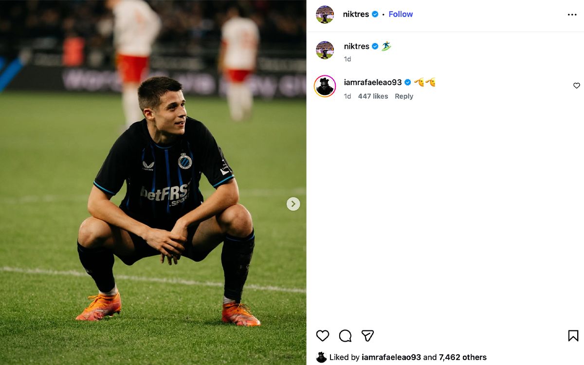 Photo: Club Brugge star fuels Milan links with Leao celebration - the situation