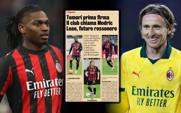 Rafael Leao of AC Milan luka modric