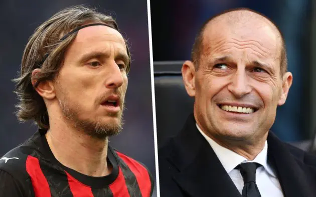 Luka Modric of AC Milan massimiliano allegri