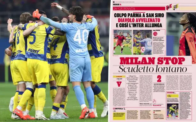 The players of Parma Calcio celebrate