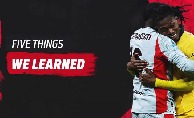 five things we learned milan 1-1 como