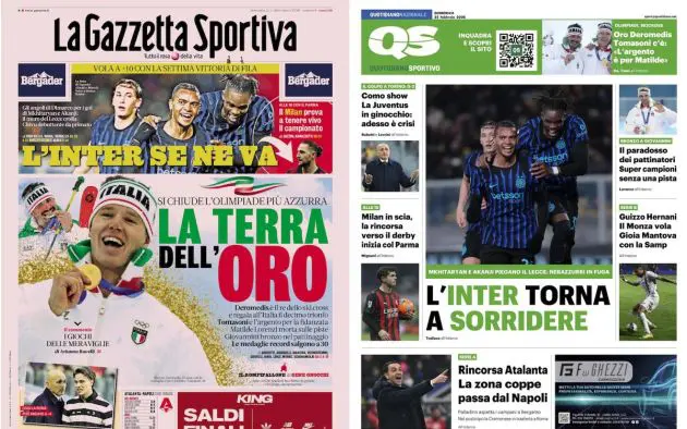 front pages 22 february