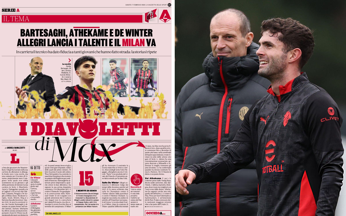 Gallery: ‘Allegri launches talents’, ‘Pulisic training alone’ – Today’s Gazzetta dello Sport headlines