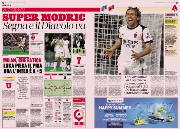 Gazzetta Modric Pisa
