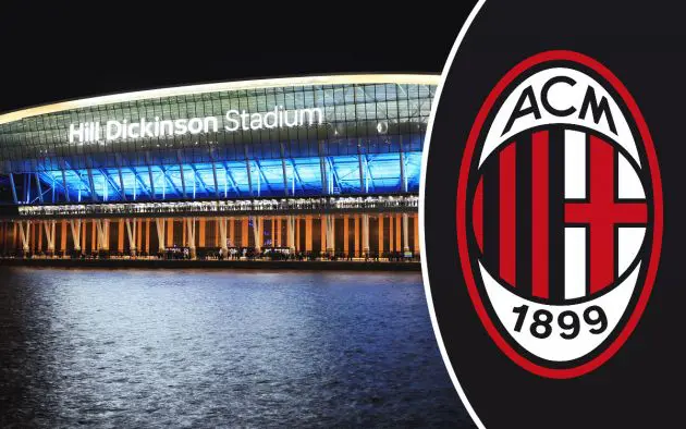 Hill Dickinson Stadium and Milan emblem