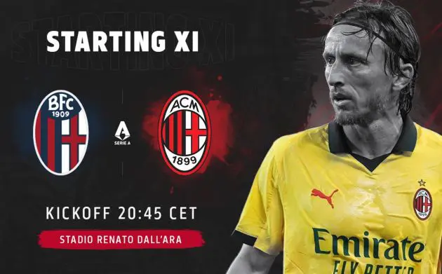 official starting xis bologna milan