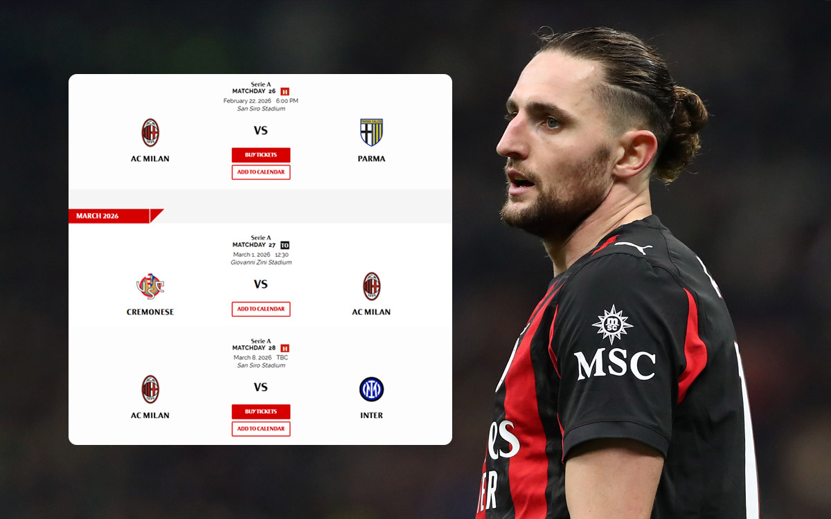 Rabiot forced to tactical foul against Parma to avoid missing Milan-Inter