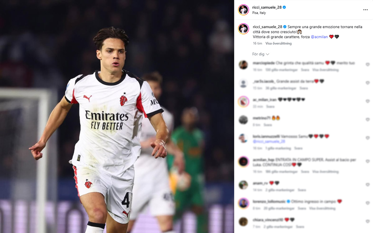 Photos: Milan players react to Pisa win on social media – “Always a great feeling”