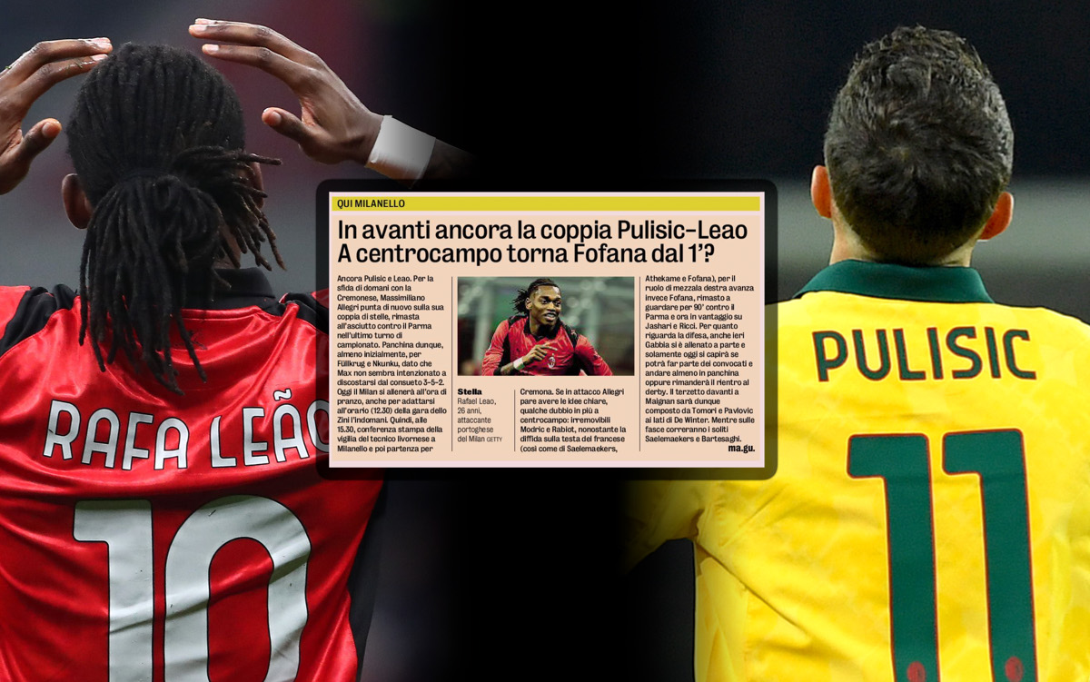 GdS: Allegri to rely on Leao-Pulisic again vs. Cremonese - the other expected choices