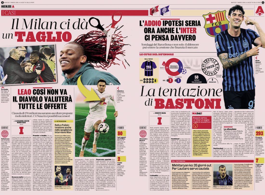 la gazzetta dello sport 17 march 
