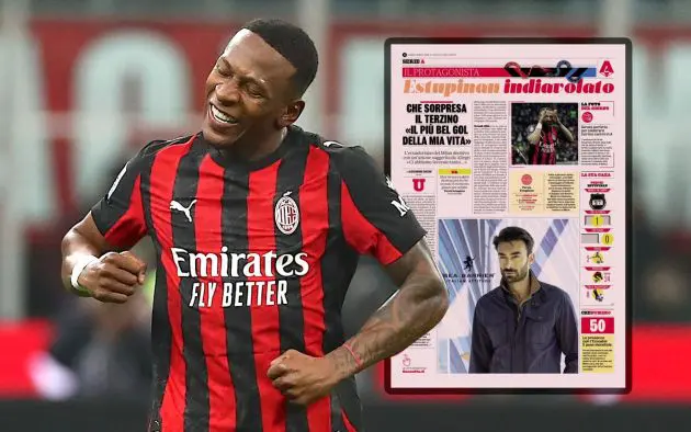 Pervis Estupinan of AC Milan