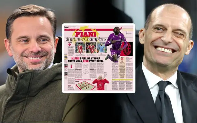 AC Milan coach Massimiliano Allegri Giorgio Furlani