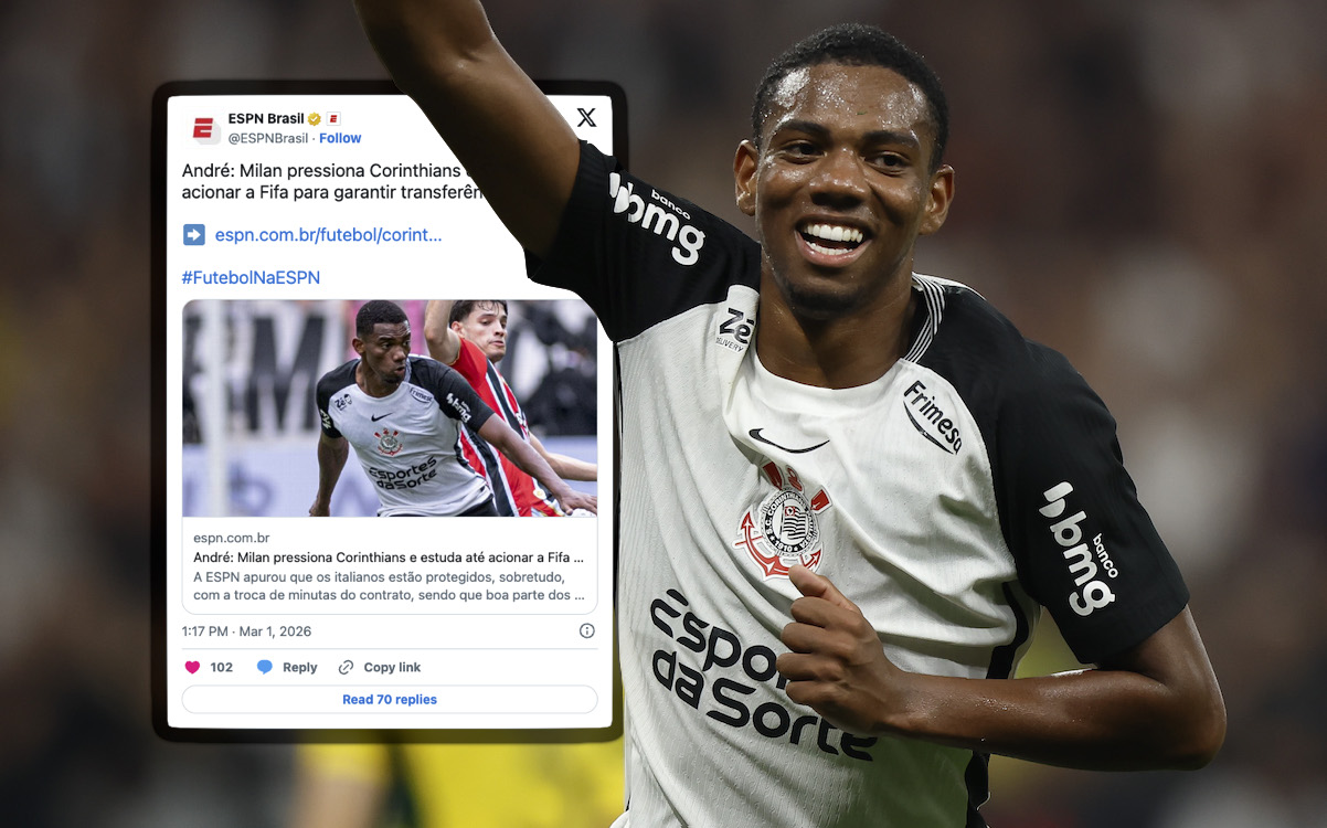 ESPN Brasil: Milan agree fee and terms over Corinthian star but may need FIFA intervention