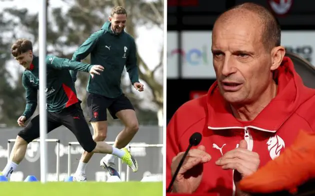 Head coach AC Milan Massimiliano Allegri rabiot saelemaekers