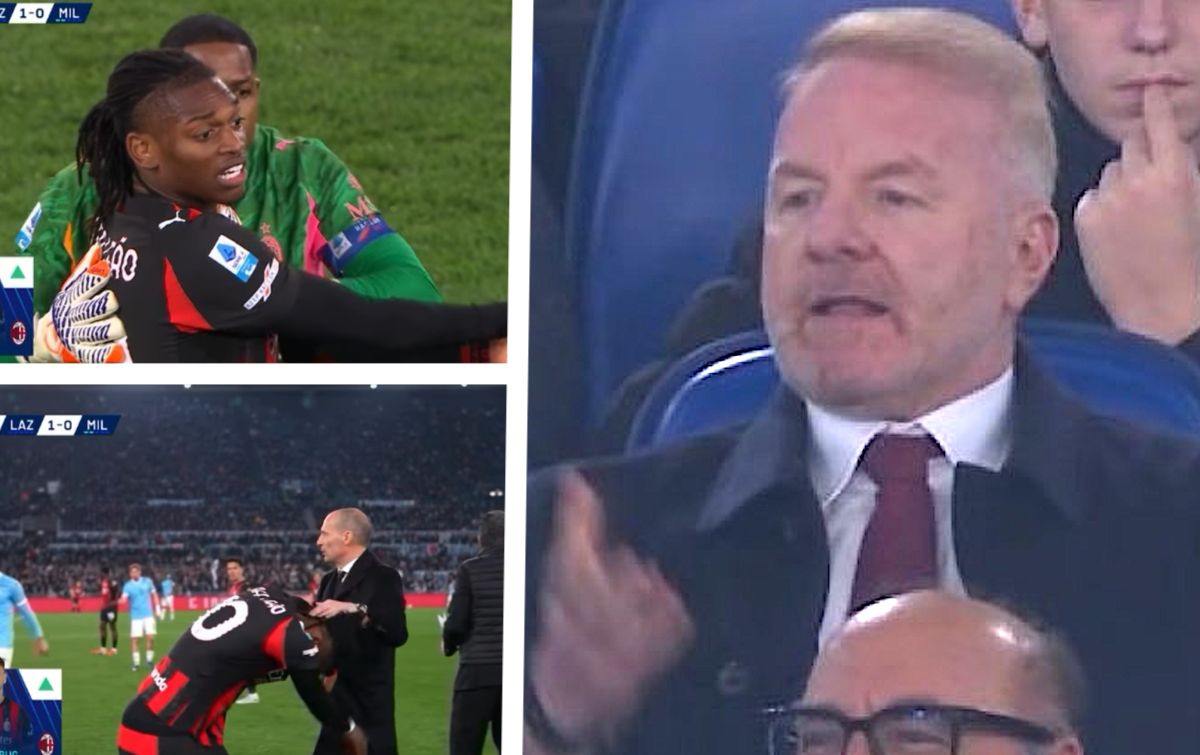 Tare's reaction to Leao substitution incident picked up in stands: "What on earth"