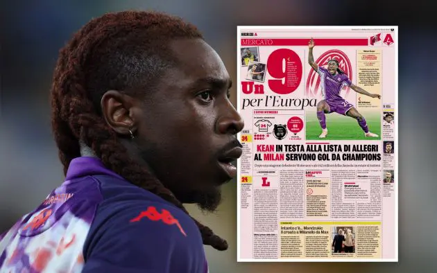 Moise Kean and Gazzetta dello Sport article