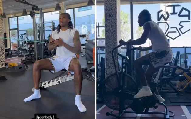 Leao with trainer in Portugal