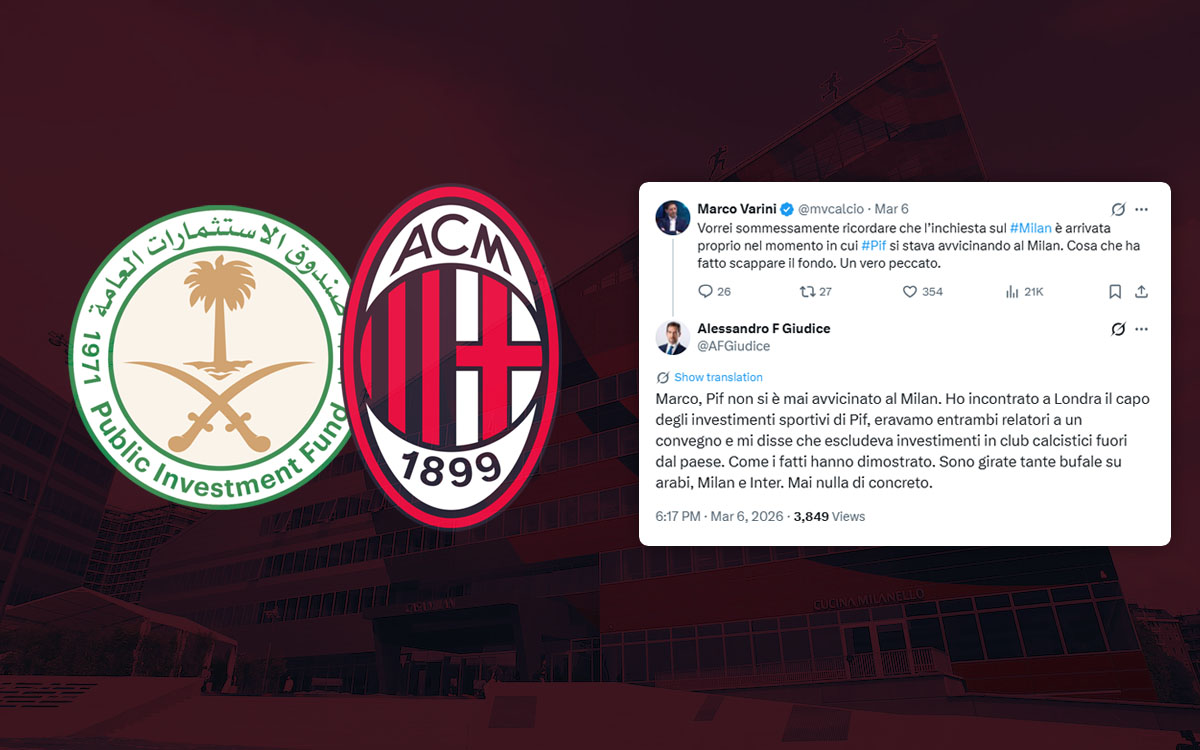 Finance expert says PIF has 'never come close' to buying Milan: "So many hoaxes"