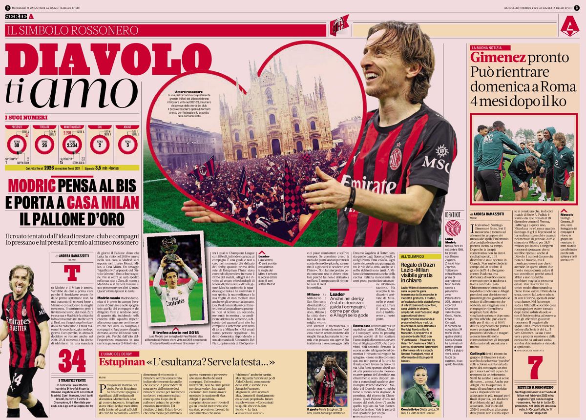 Modric Gazzetta love featured inside