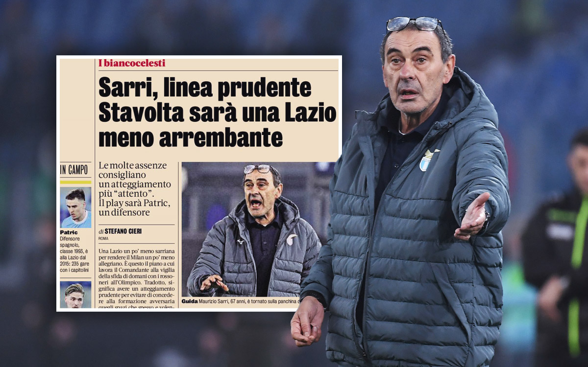 GdS: Sarri prepares 'cautious approach' for Lazio against Milan - the reasons